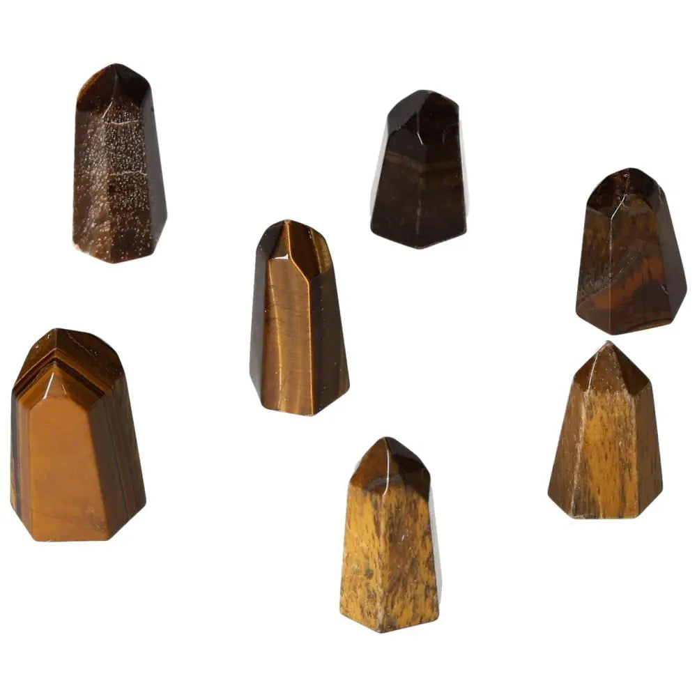 Mini Point Tiger Eye stones for focus, clarity, and wealth enhancement.