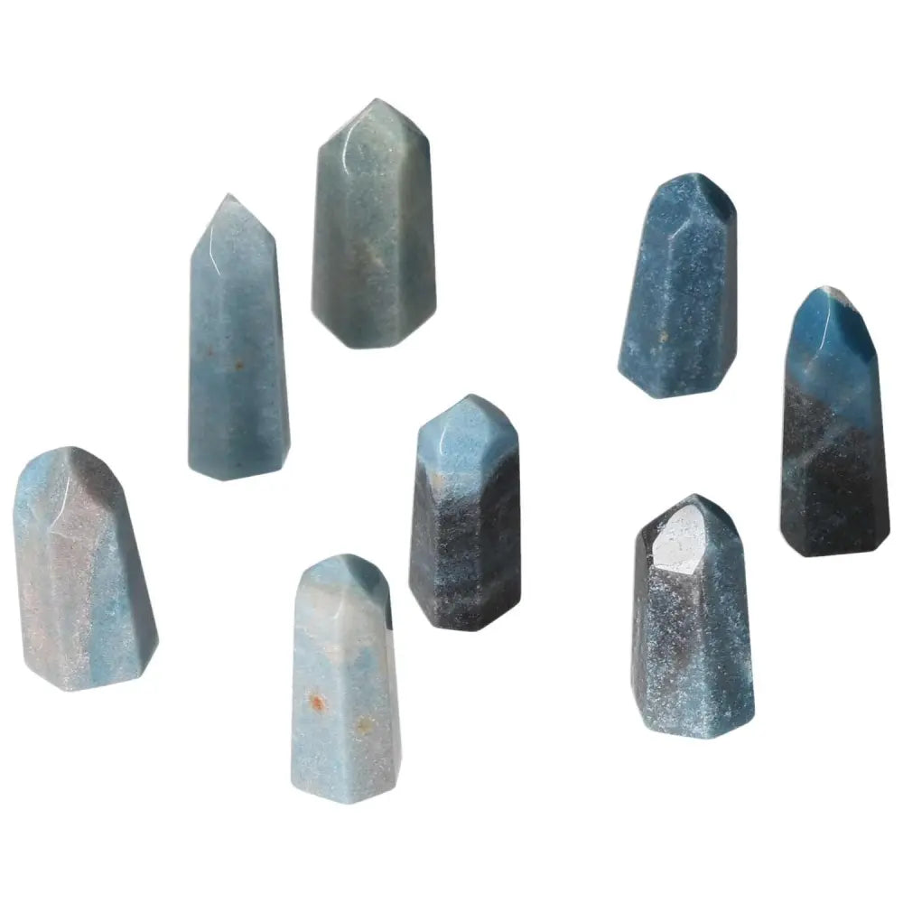Mini Trolleite points showcasing calming blue tones for meditation and spiritual alignment.