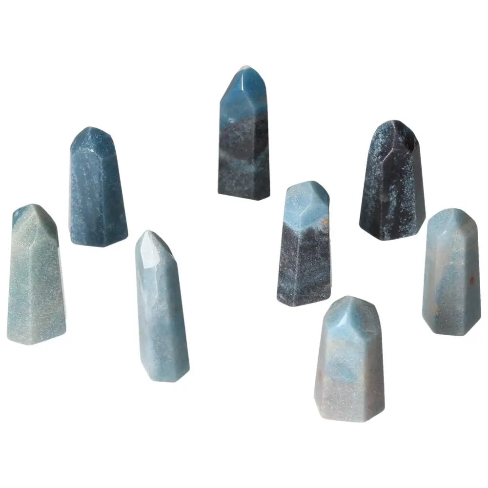 Mini Trolleite Points in soothing blue tones for peace, purpose, and spiritual guidance, ideal for meditation and travel altars.