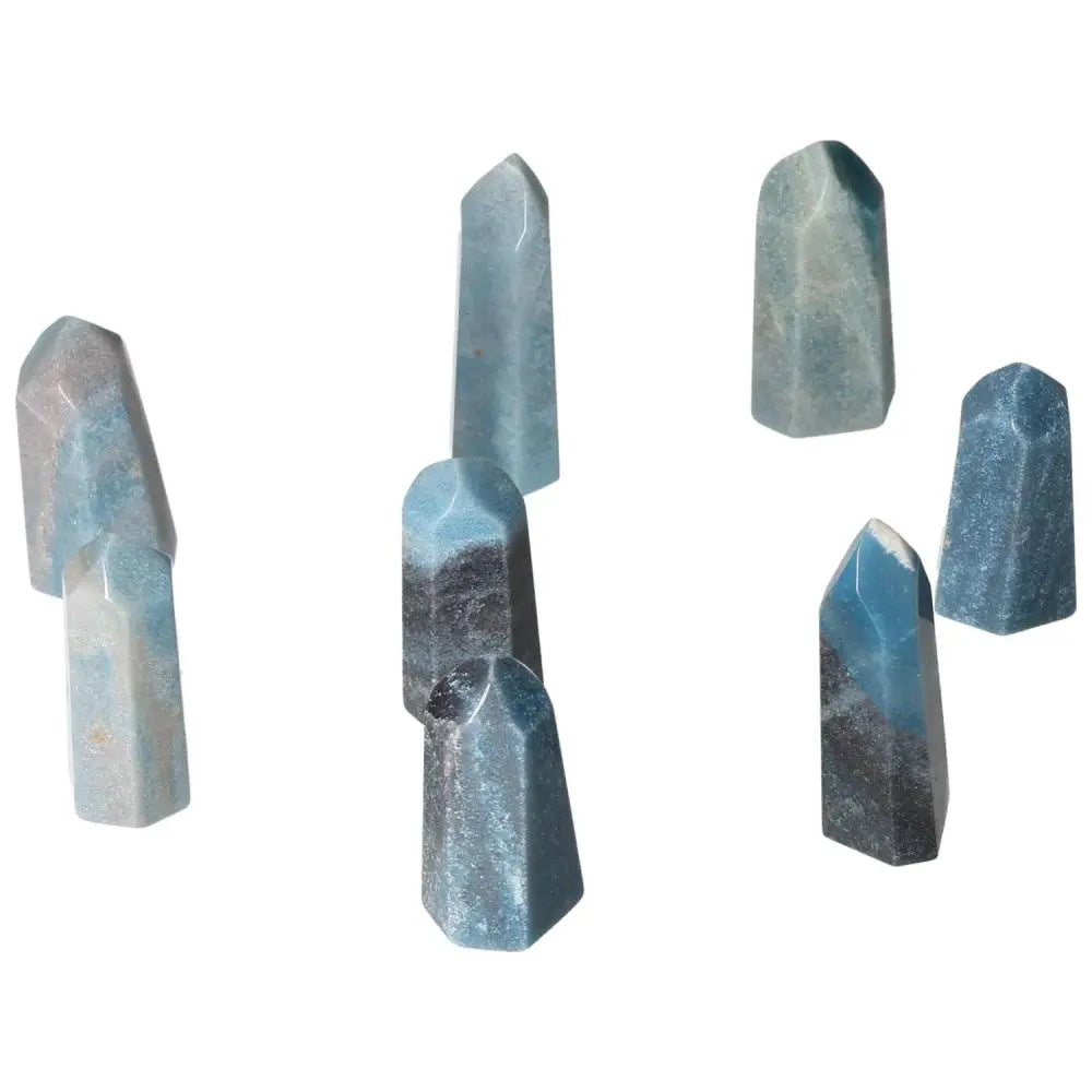 Mini Trolleite Point Crystals for Meditation and Spiritual Guidance, Featuring Calming Blue Tones and High-Vibrational Energy.