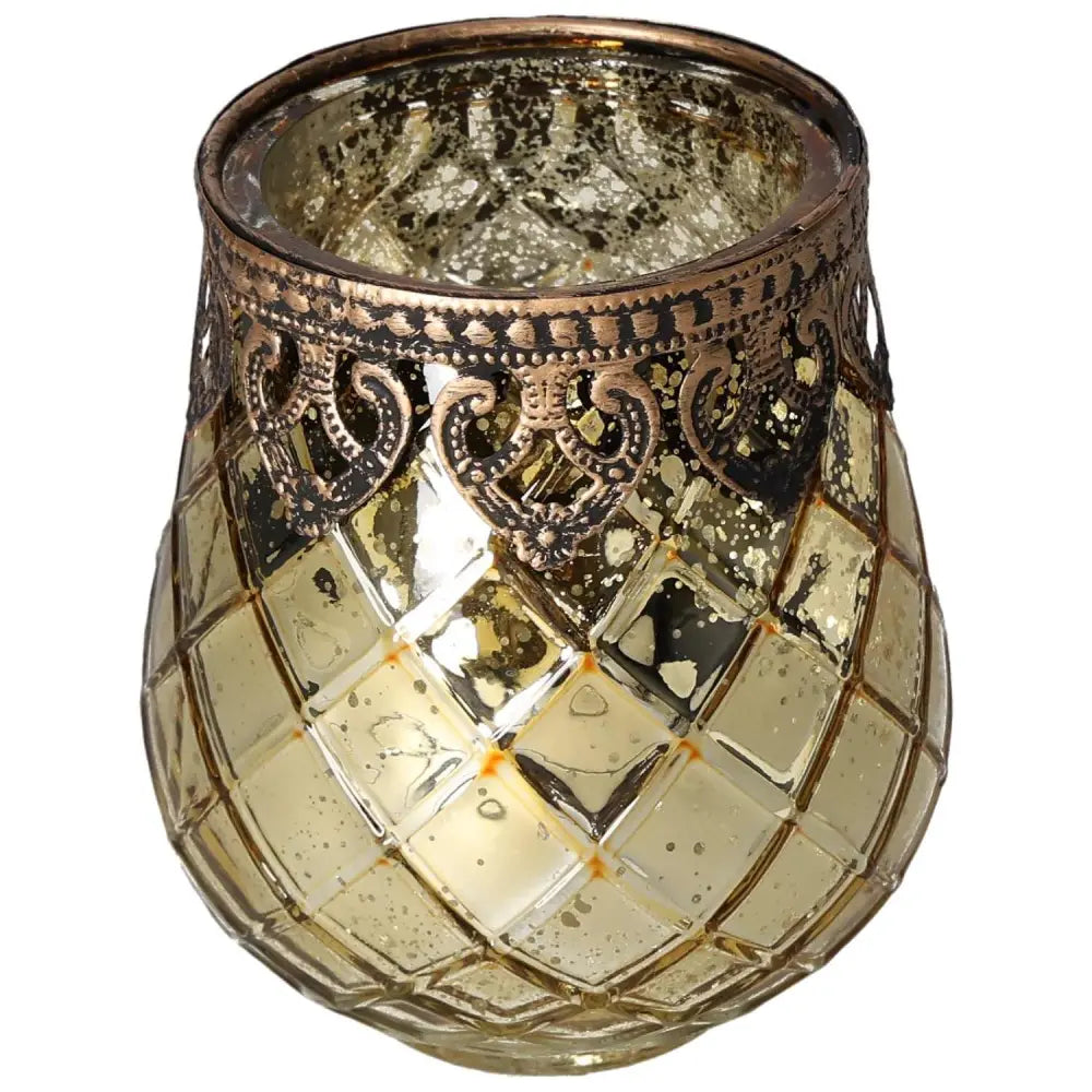 Ornate Moroccan-style lantern with intricate gold and crystal design, showcasing luxurious craftsmanship and ancient artistry.