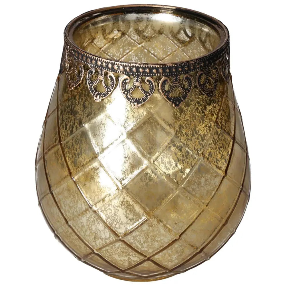 Elegant Moroccan Style Lantern with intricate geometric patterns and a luxurious golden finish, embodying contemporary design.