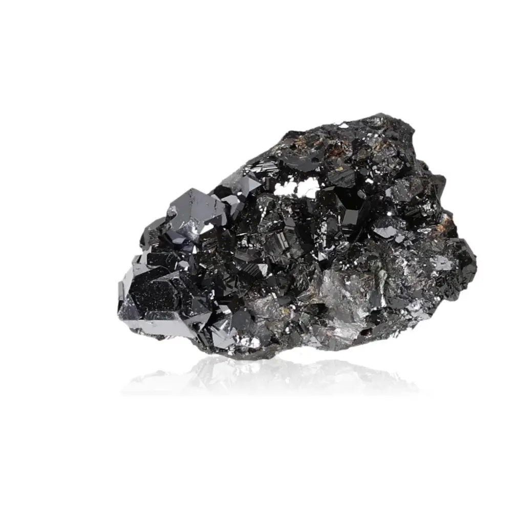 Museum Quality Galena stone, known for its spiritual and grounding properties, against a white background.