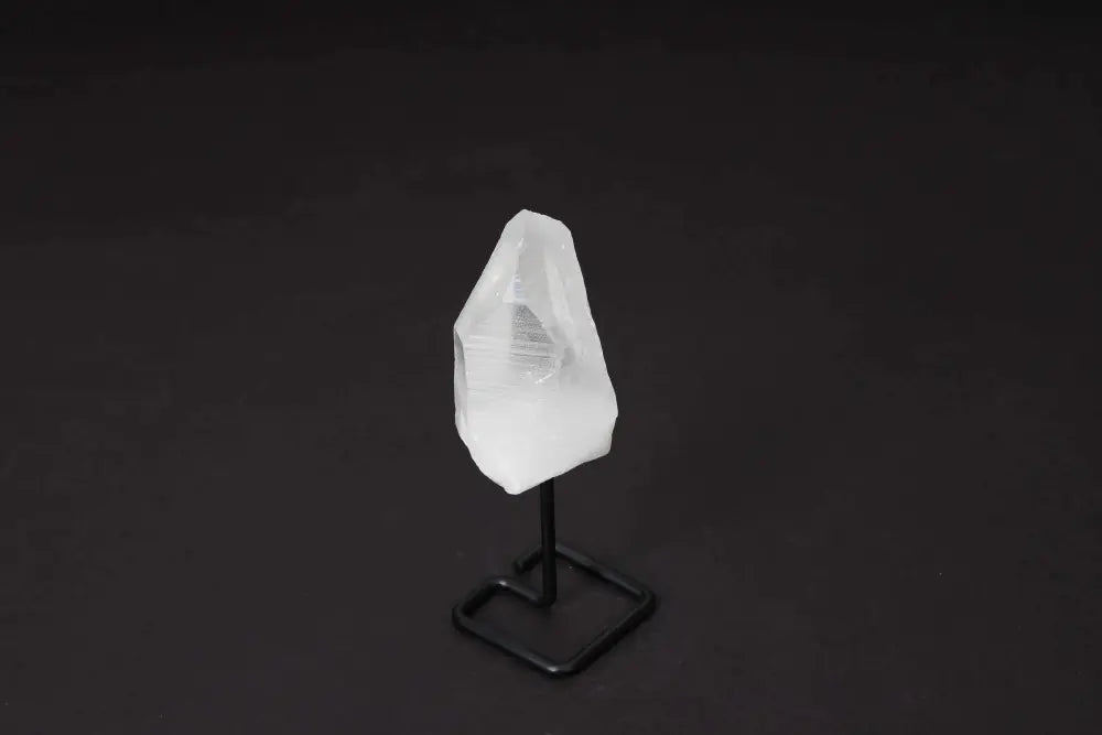 Clear Quartz Point on Stand - Master Healer crystal for energy amplification and clarity, ideal for meditation and manifestation.