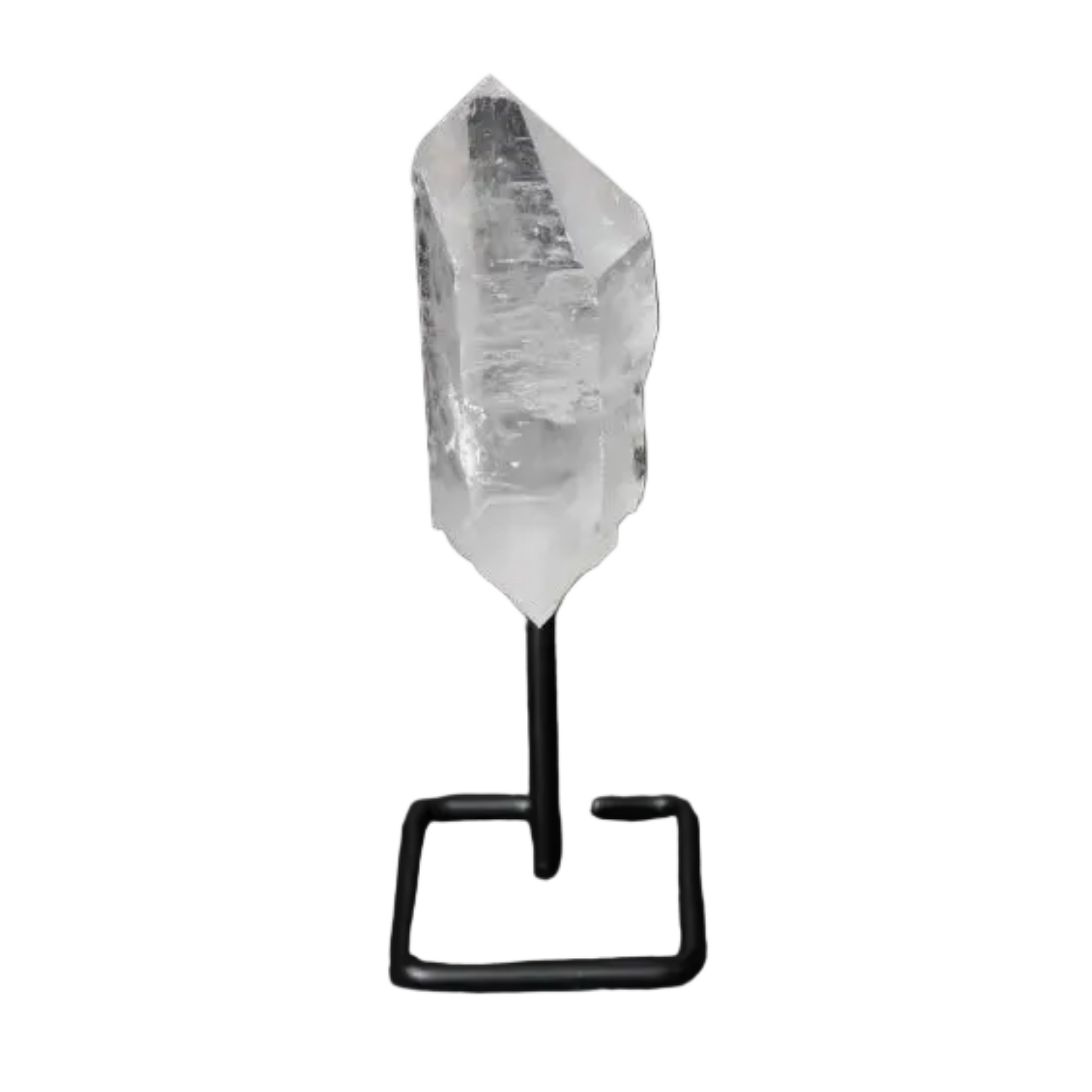 Natural Clear Quartz Point on Modern Stand for Amplification and Clarity