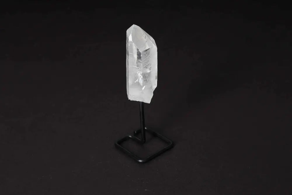 Natural Clear Quartz Point on Stylish Stand for Energy Amplification and Clarity