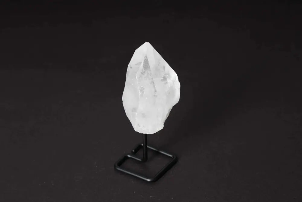 Natural Clear Quartz Point on Stand, Enhancing Energy and Clarity, with Elegant Display, Perfect for Meditation and Energy Work