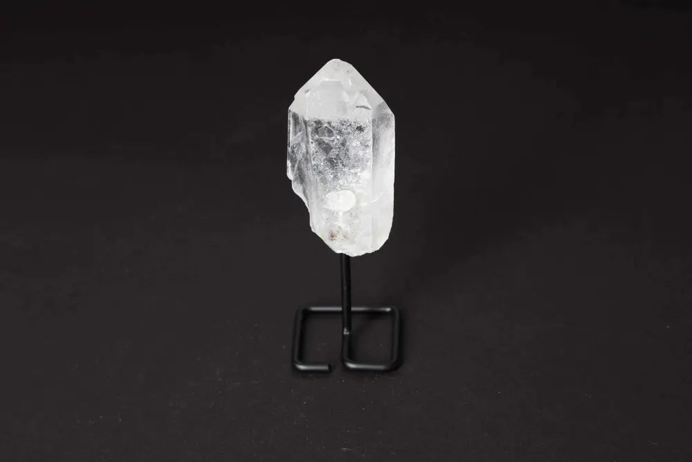 Natural Clear Quartz Point on Stand for energy amplification and clarity, ideal for meditation and energy work