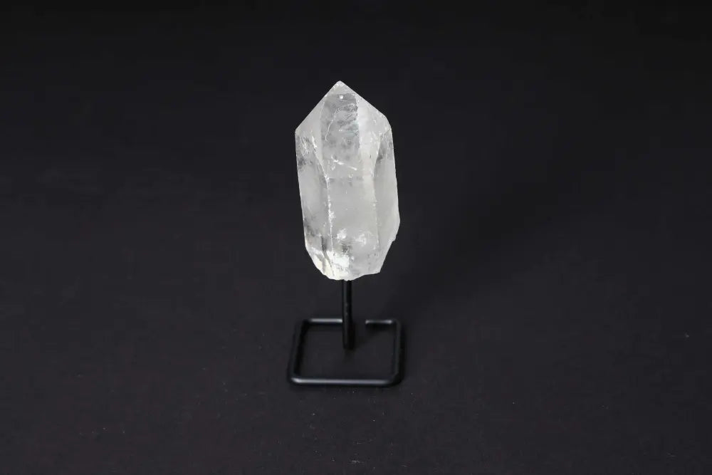 Natural Clear Quartz Point on Stand, Master Healer Crystal for Meditation and Energy Amplification, Elegant Home Decor Piece
