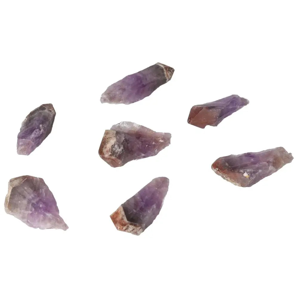 Natural Point Amethyst M crystals from Sylvia Crystals for stress relief and energy flow, promoting emotional stability and focus.