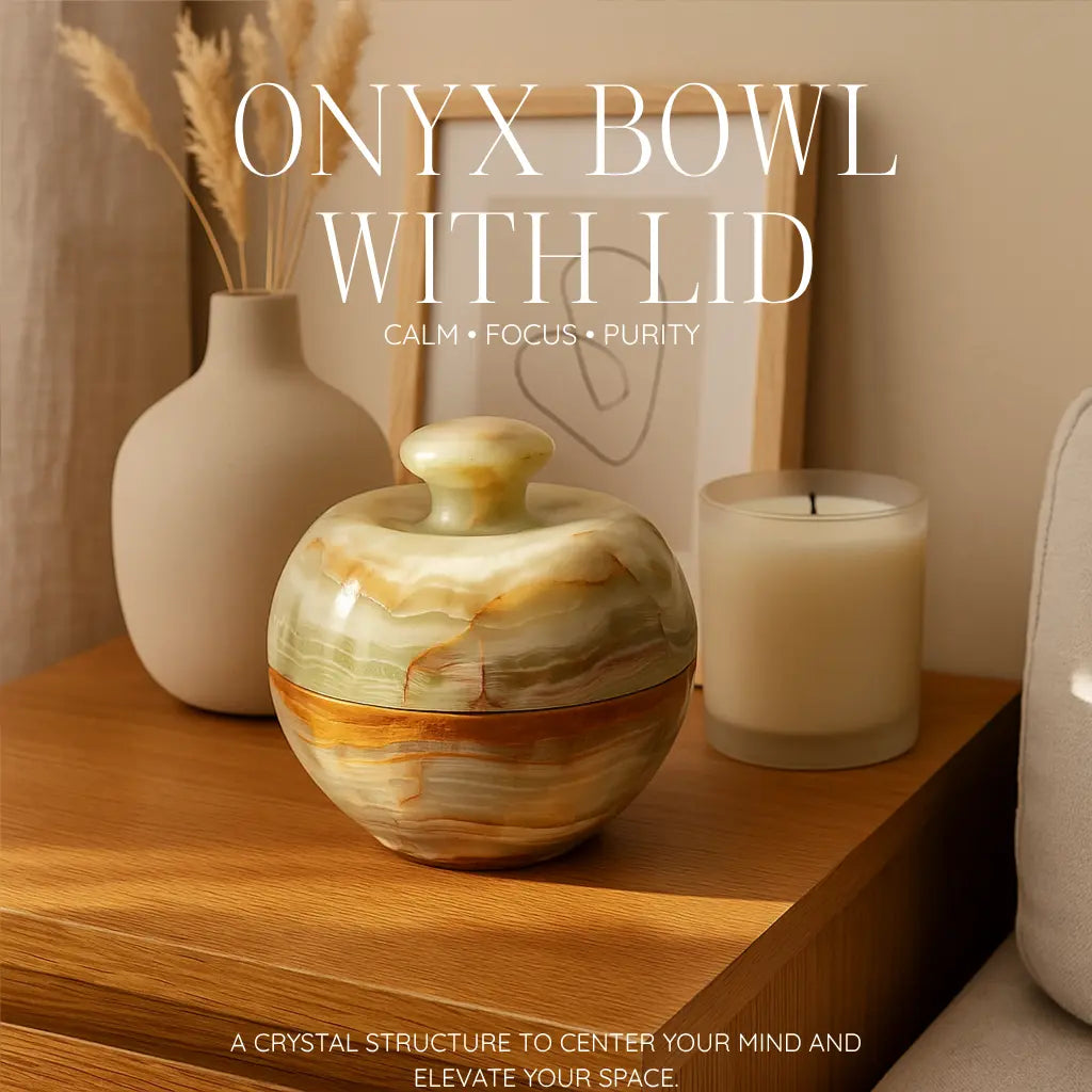 Onyx 10cm Bowl with Lid Sylvia Crystals Sp. z o.o.