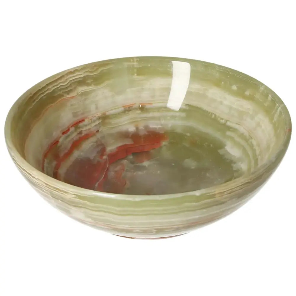 Elegant 15 cm onyx bowl with smooth, polished surface and unique veining. Perfect for adding sophistication to home décor.