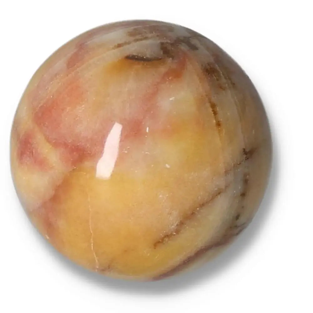 Peach Calcite Sphere S - Polished stone for emotional healing, creativity, and harmony in crystal collections.