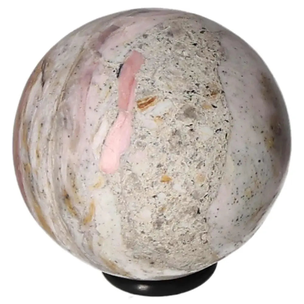 Pink Opal Sphere – decorative mineral stone, believed to promote good communication, kindness, and protect against negativity.