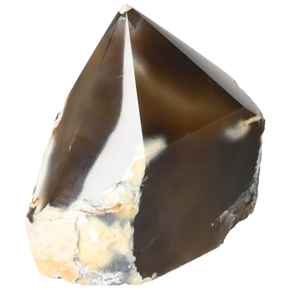 Polished Agate Point gemstone with smooth finish from Sylvia Crystals, ideal for spiritual grounding and emotional balance.