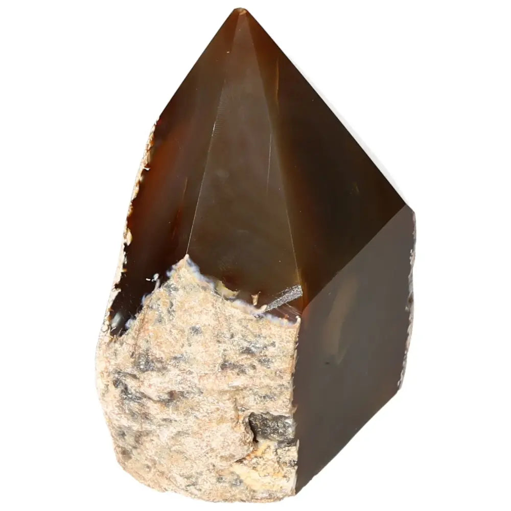 Polished Agate Point crystal from Sylvia Crystals, known for its vibrant allure and spiritual enrichment qualities.