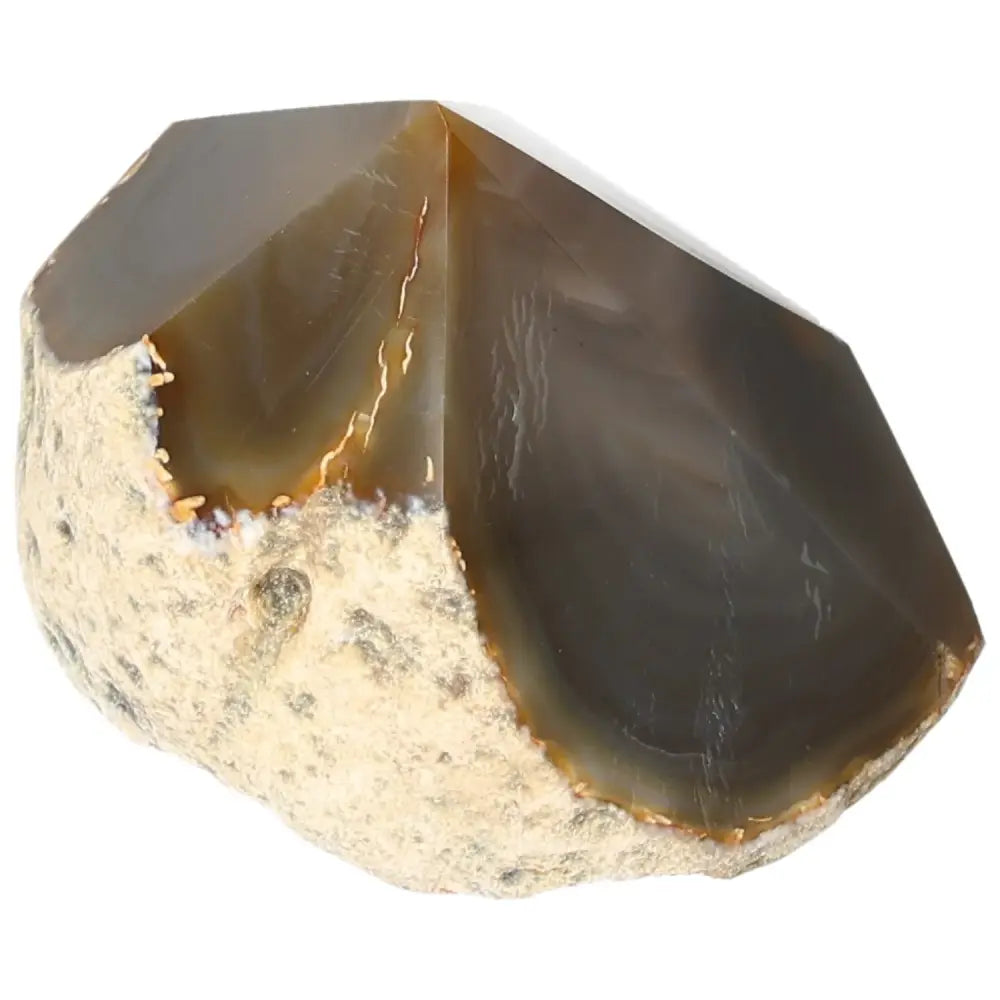 Polished Agate Point from Sylvia Crystals, featuring a sleek design to enhance spiritual and emotional balance.