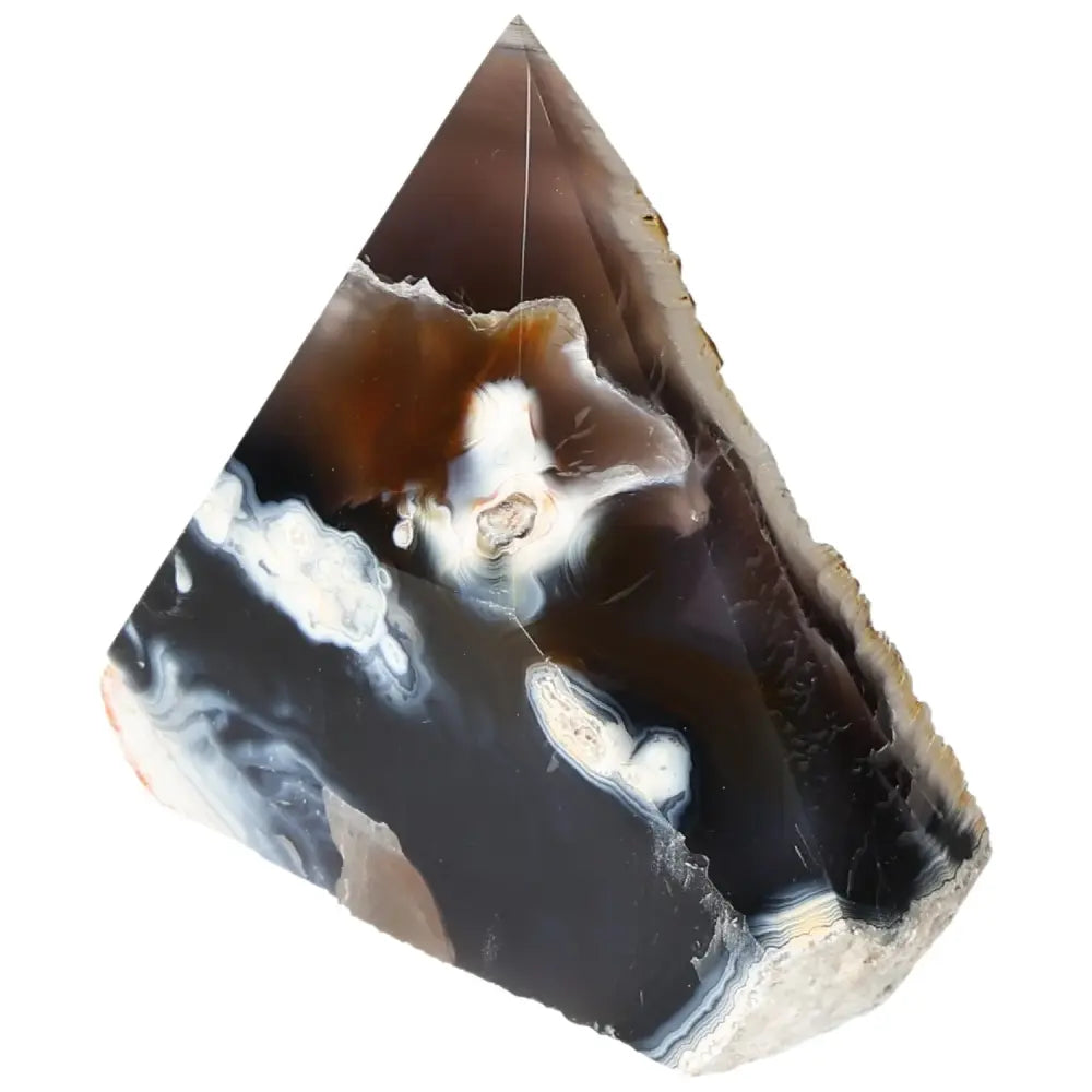 Polished Agate Point crystal, handpicked for luxury and harmony, balances emotions and energies with sublime craftsmanship.