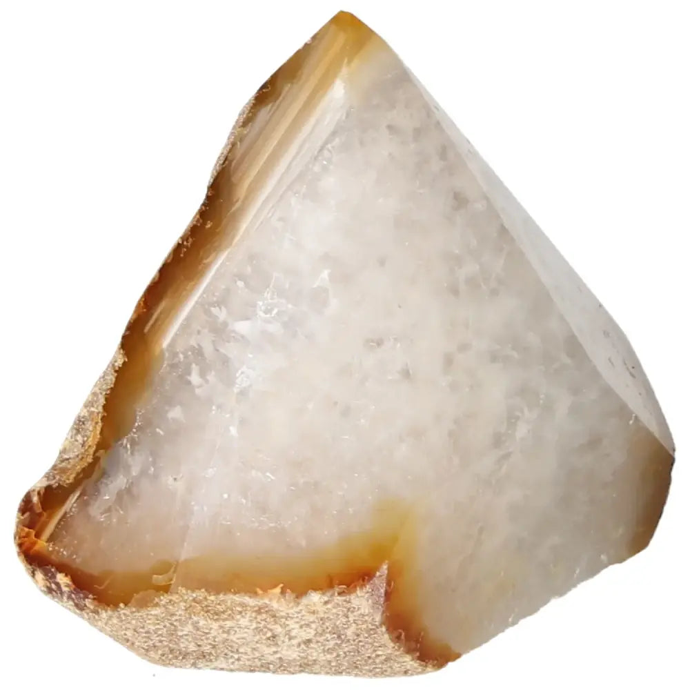 Polished Agate Point crystal with flawless finish, harmonizing energies for a serene mind and spirit, by Sylvia Crystals.