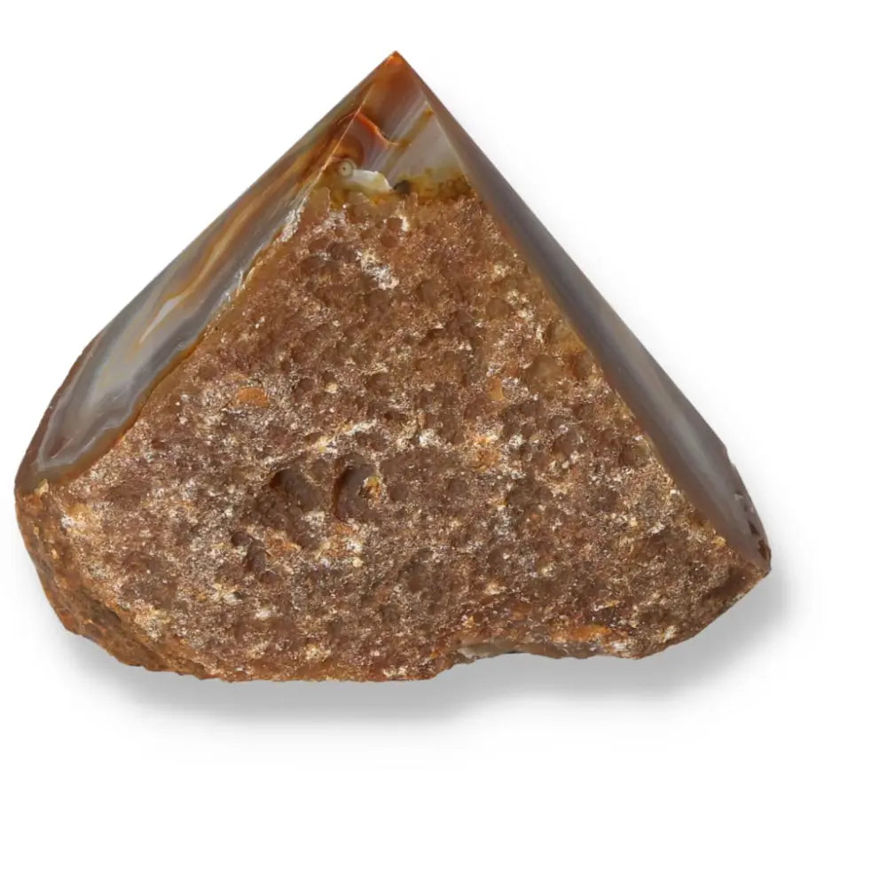 Polished Agate Point gemstone, enhancing natural beauty with a smooth finish, harmonizing energies of body and spirit.