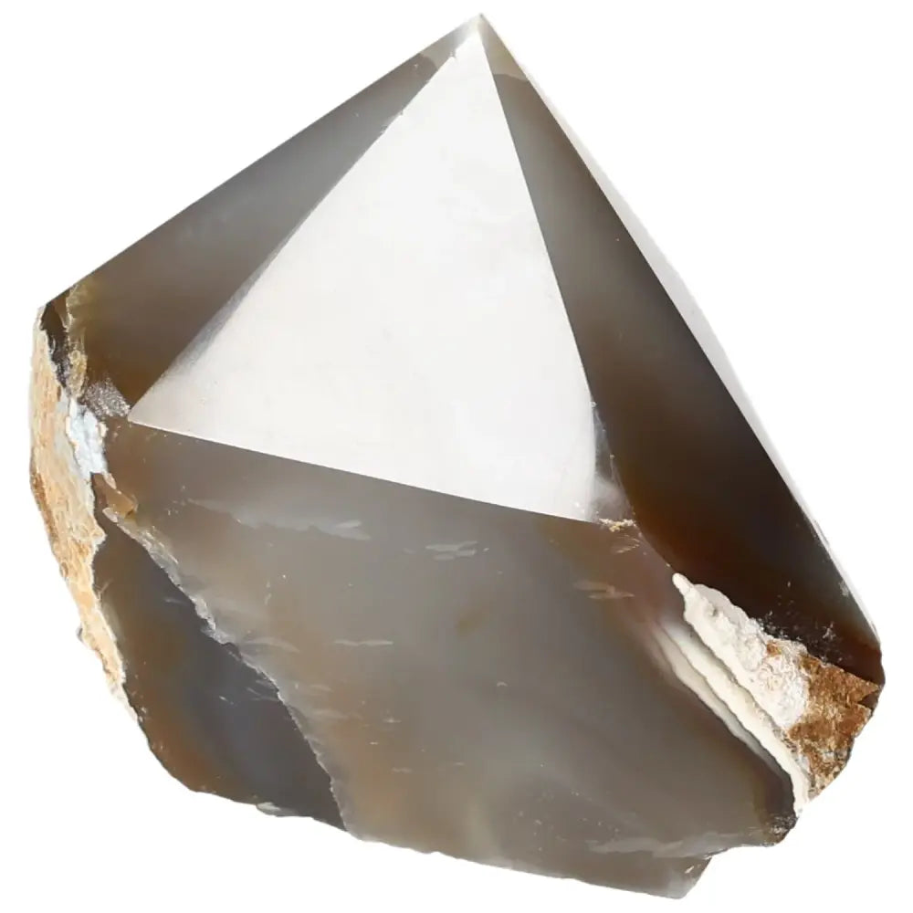 Polished Agate Point gemstone by Sylvia Crystals with natural beauty enhancing emotional and physical energy harmonization.
