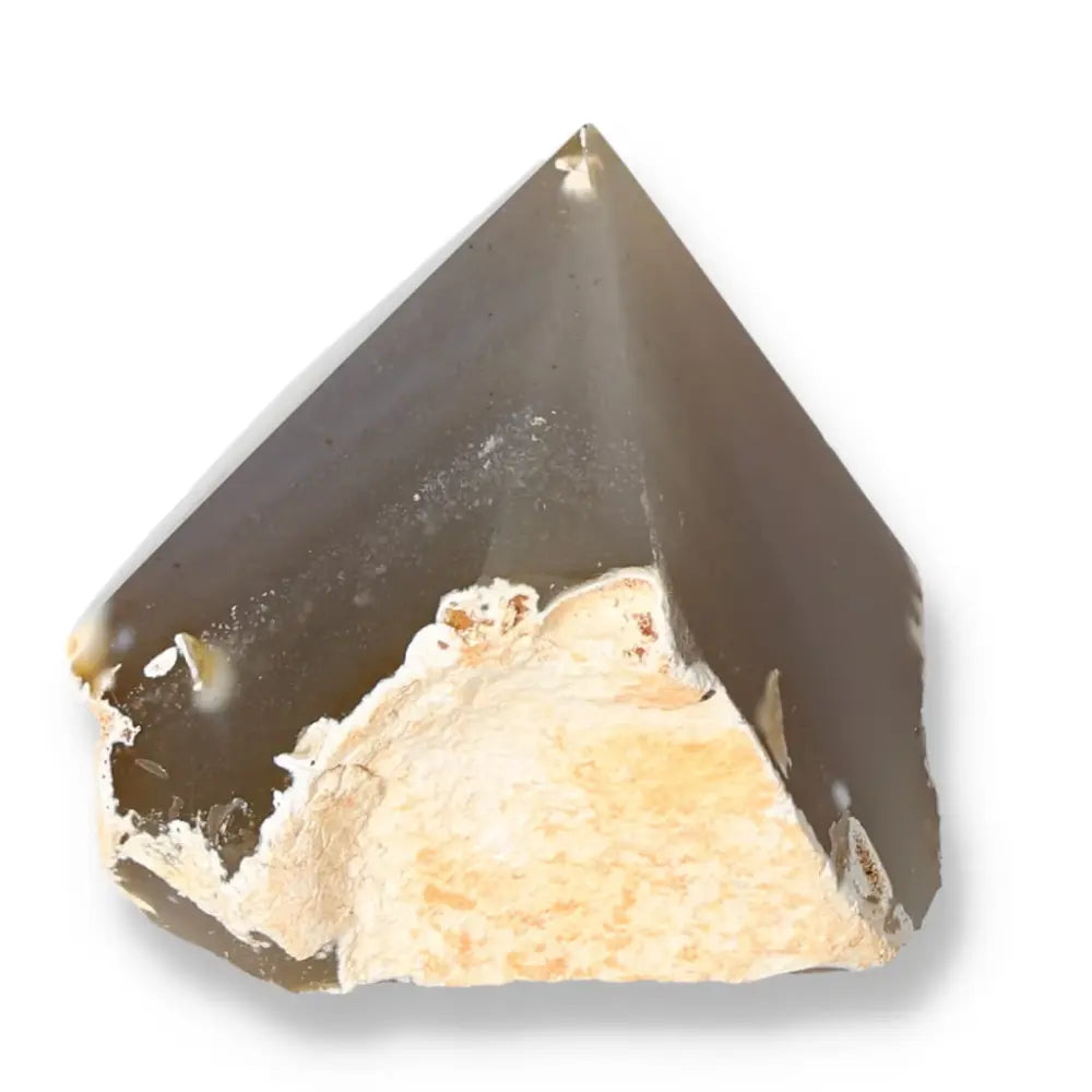 Polished Agate Point with mesmerizing bands, luxury crystal from Sylvia Crystals, enhances collections with calming energy.