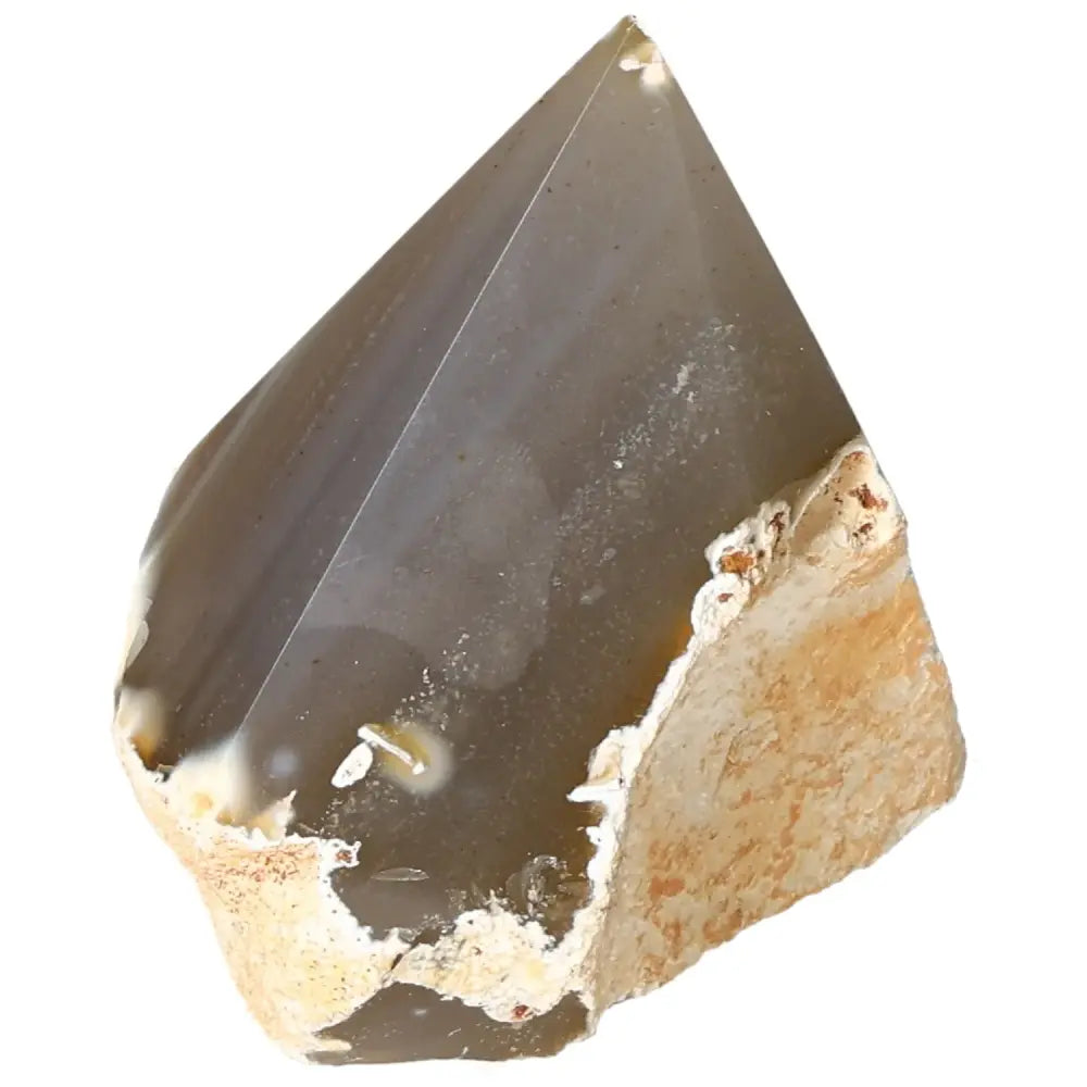 Polished Agate Point with mesmerizing bands, showcasing luxury and mindful living, available at Sylvia Crystals. Premium gemstone for transformation.