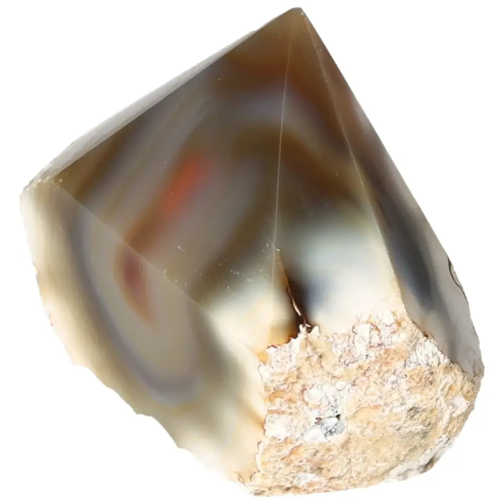 Polished Agate Point from Sylvia Crystals, showcasing luxury design and spiritual energy for collections.