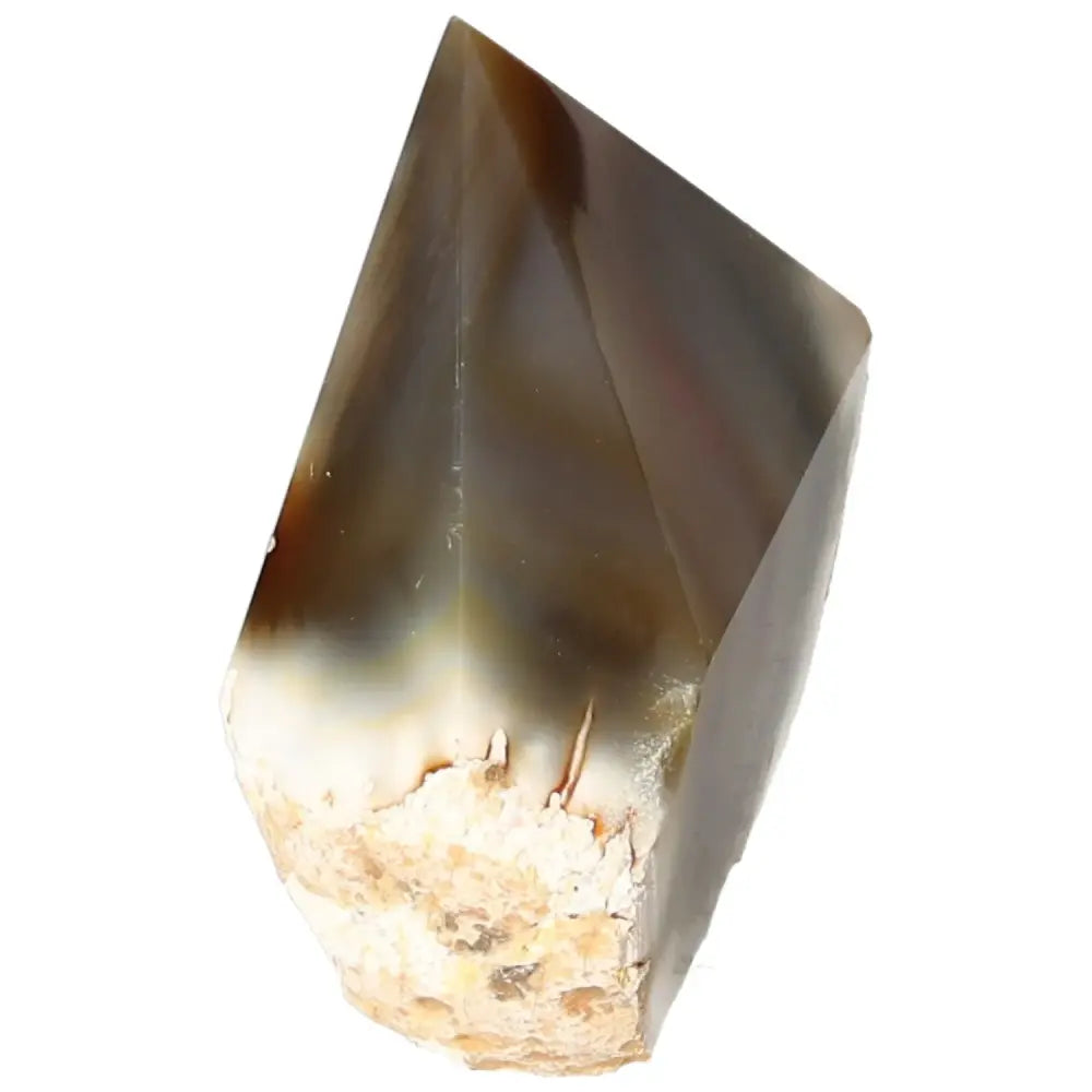 Polished Agate Point with rich hues, a premium gemstone for luxury decor and holistic balance by Sylvia Crystals.