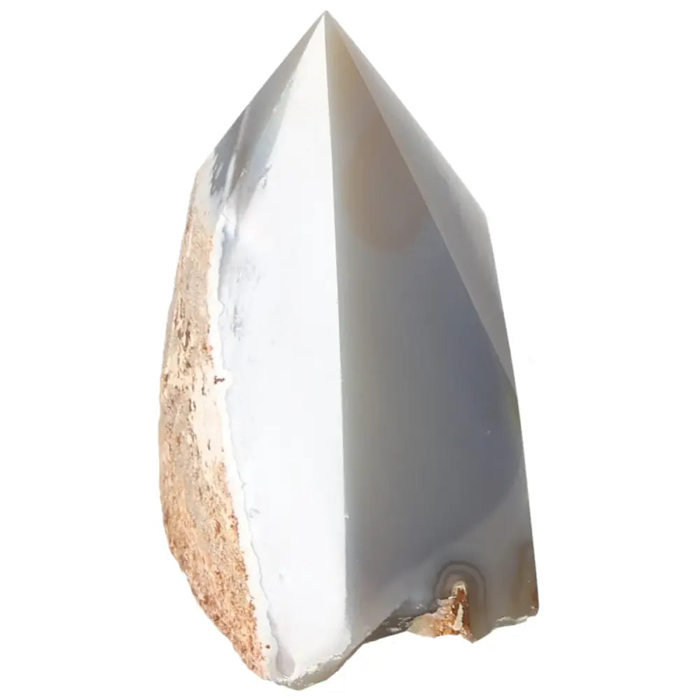 Polished Agate Point from Sylvia Crystals, showcasing luxury and spirituality in a handpicked, premium gemstone for balance and peace.