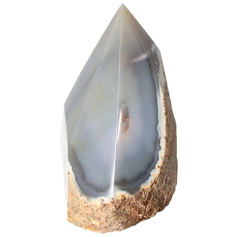 Premium Polished Agate Point with natural tones, ideal for energy balance and spiritual harmony from Sylvia Crystals' luxury collection.