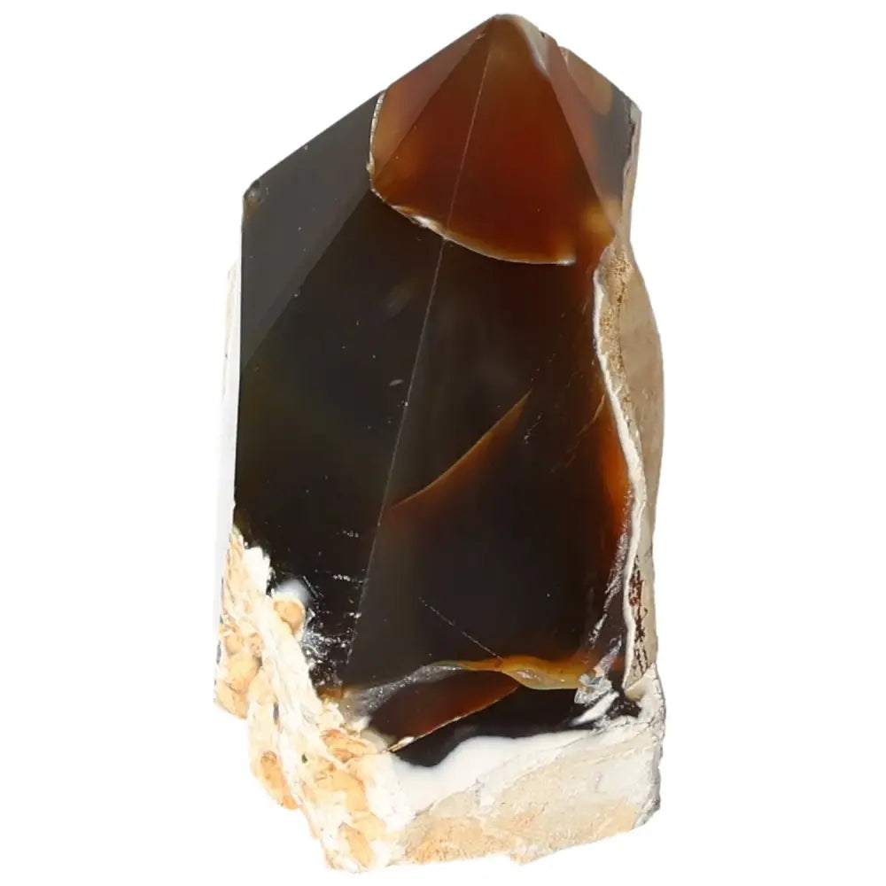 Polished Agate Point crystal from Sylvia Crystals, featuring a sleek, glossy finish ideal for promoting tranquility and harmony.