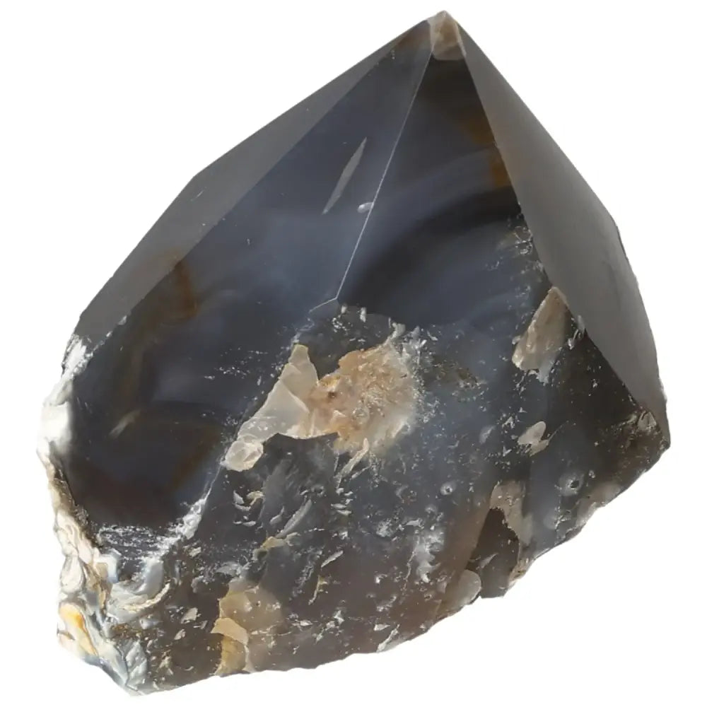 Polished Agate Point from Sylvia Crystals showcasing mesmerizing layers, ideal for enhancing spiritual connections and collections.