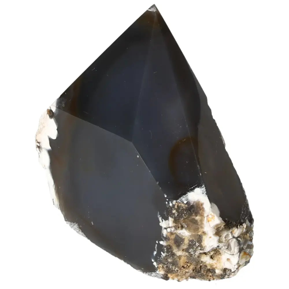 Polished Agate Point from Sylvia Crystals displaying enchanting layers and bands, perfect for collections and spiritual harmony.