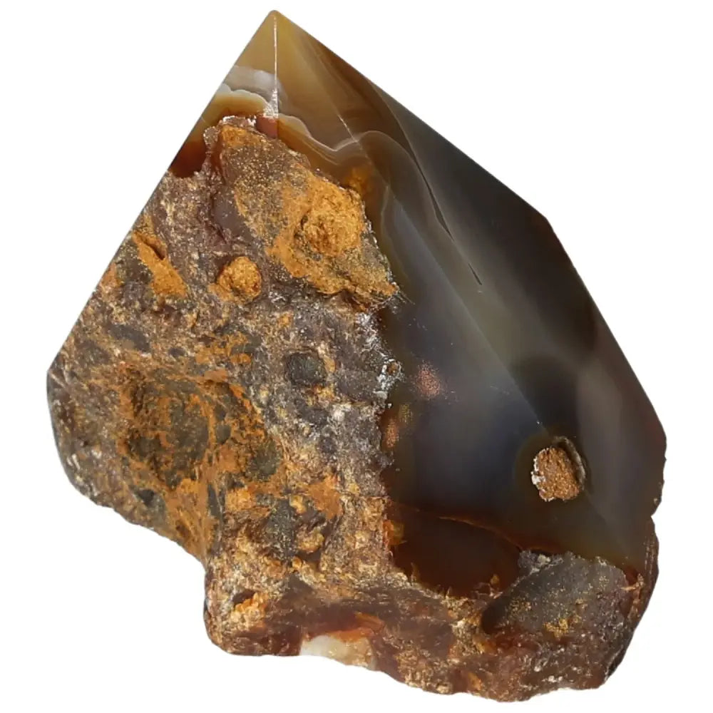 Polished Agate Point by Sylvia Crystals, premium handpicked stone emitting serene energy for balance and tranquility.