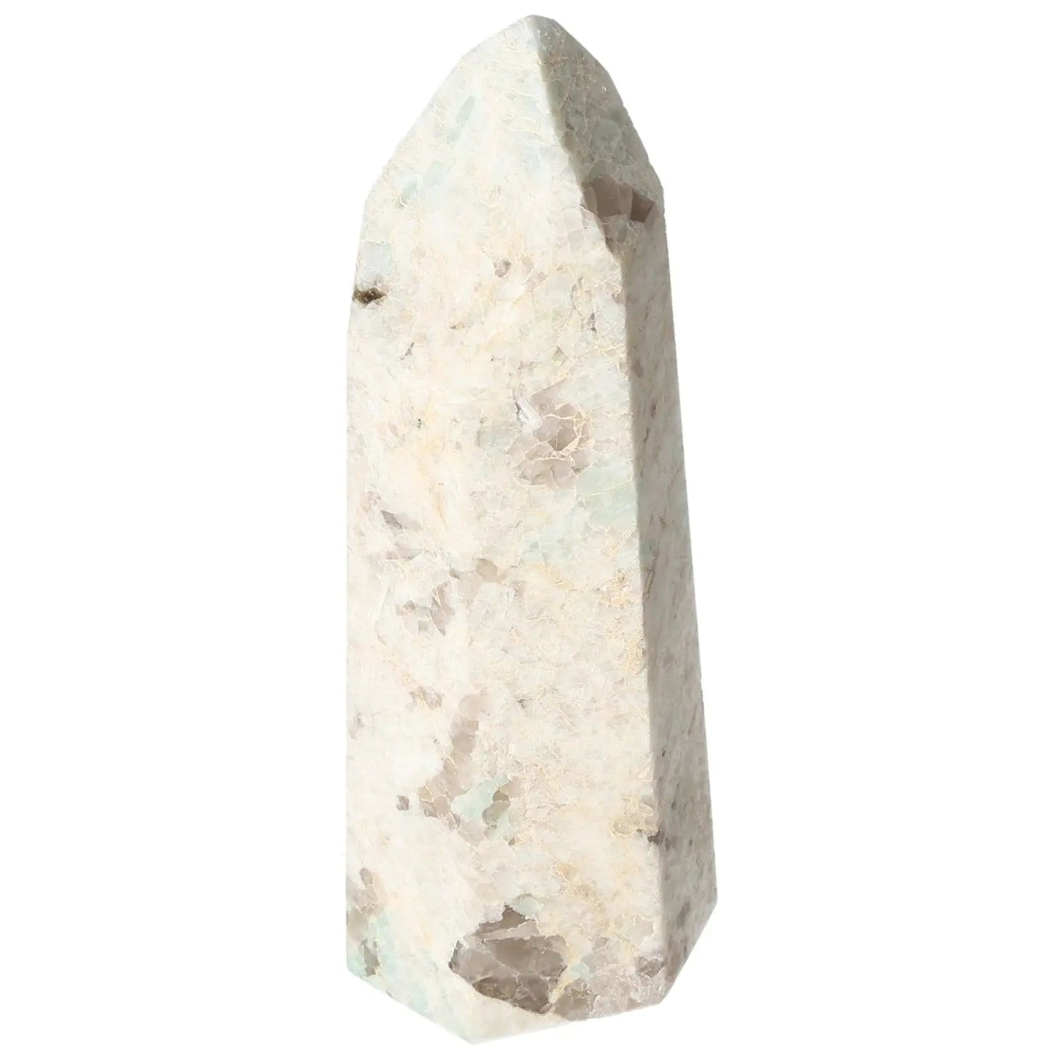 Polished Amazonite Obelisk from Sylvia Crystals, showcasing serene and transformative beauty with quality craftsmanship.