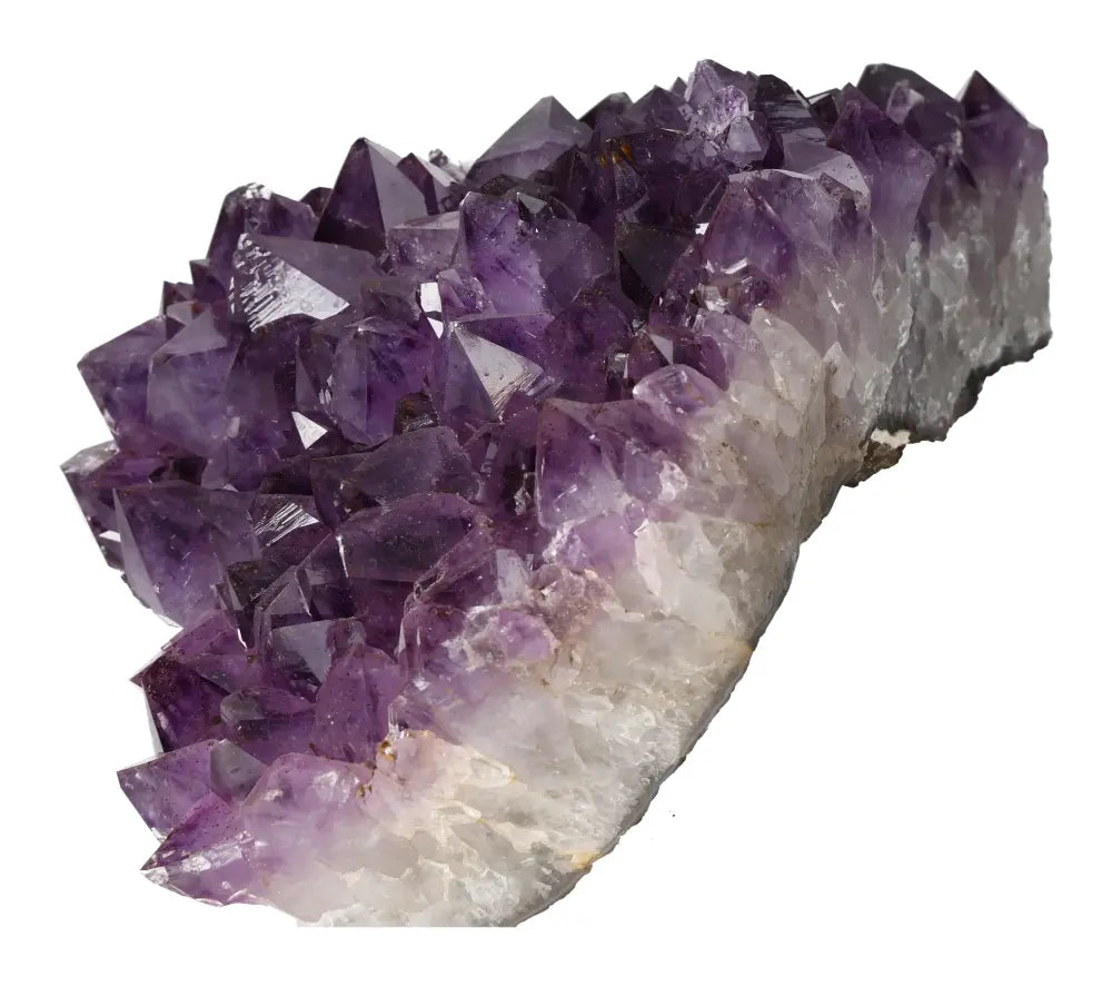 Polished Amethyst Druze stone displaying purple crystals, known for reducing stress, boosting energy, and enhancing concentration.