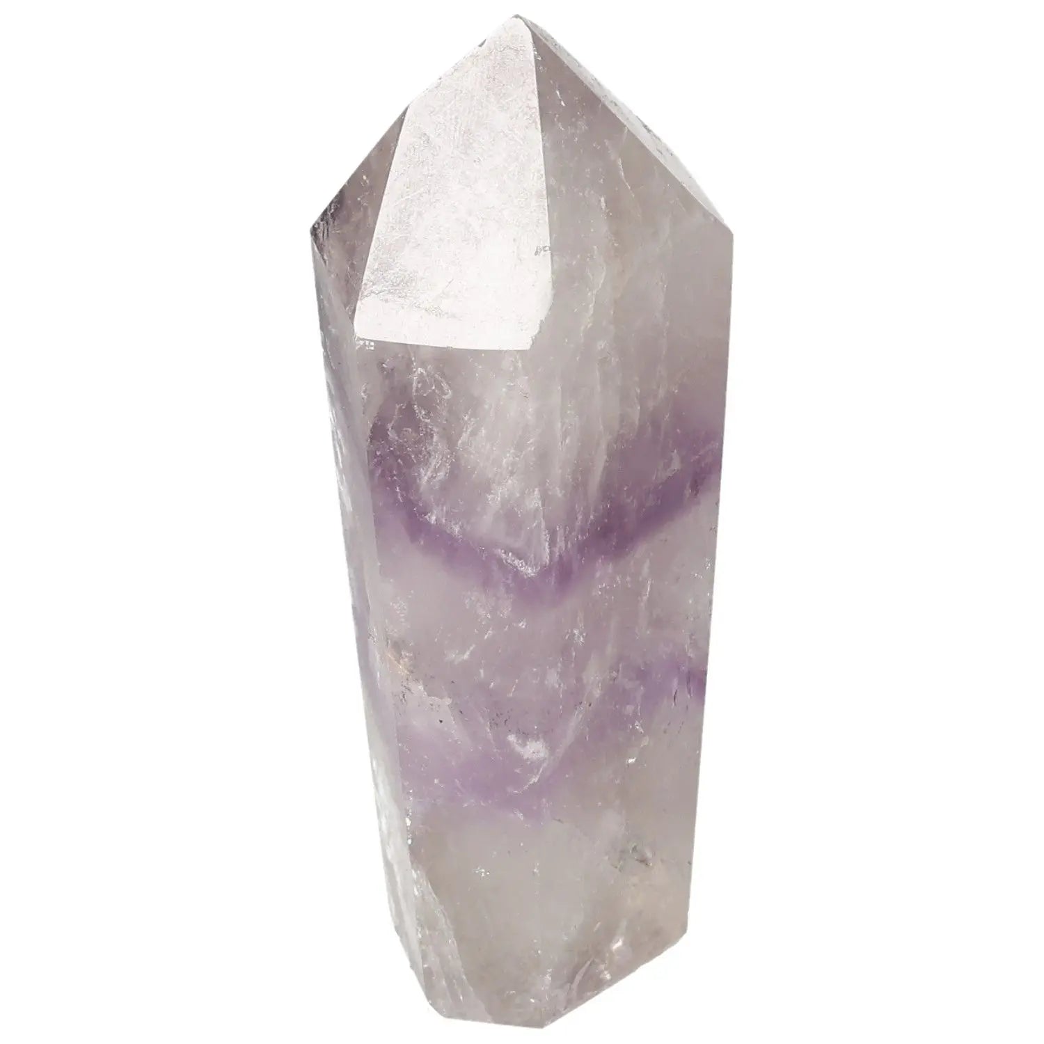 Polished Amethyst Obelisk from Sylvia Crystals, enhancing elegance and tranquility with stress-reduction properties.