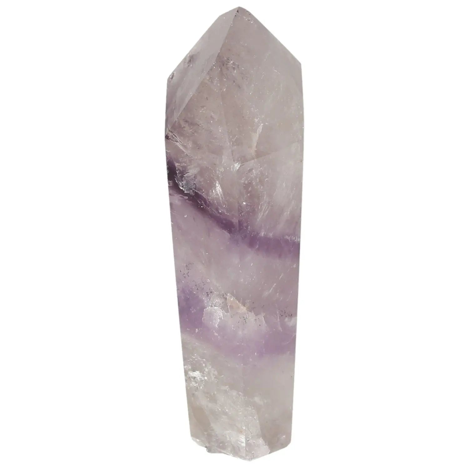 Polished Amethyst Obelisk from Sylvia Crystals, premium crystal featuring elegant design, stress reduction, and spiritual enhancement.