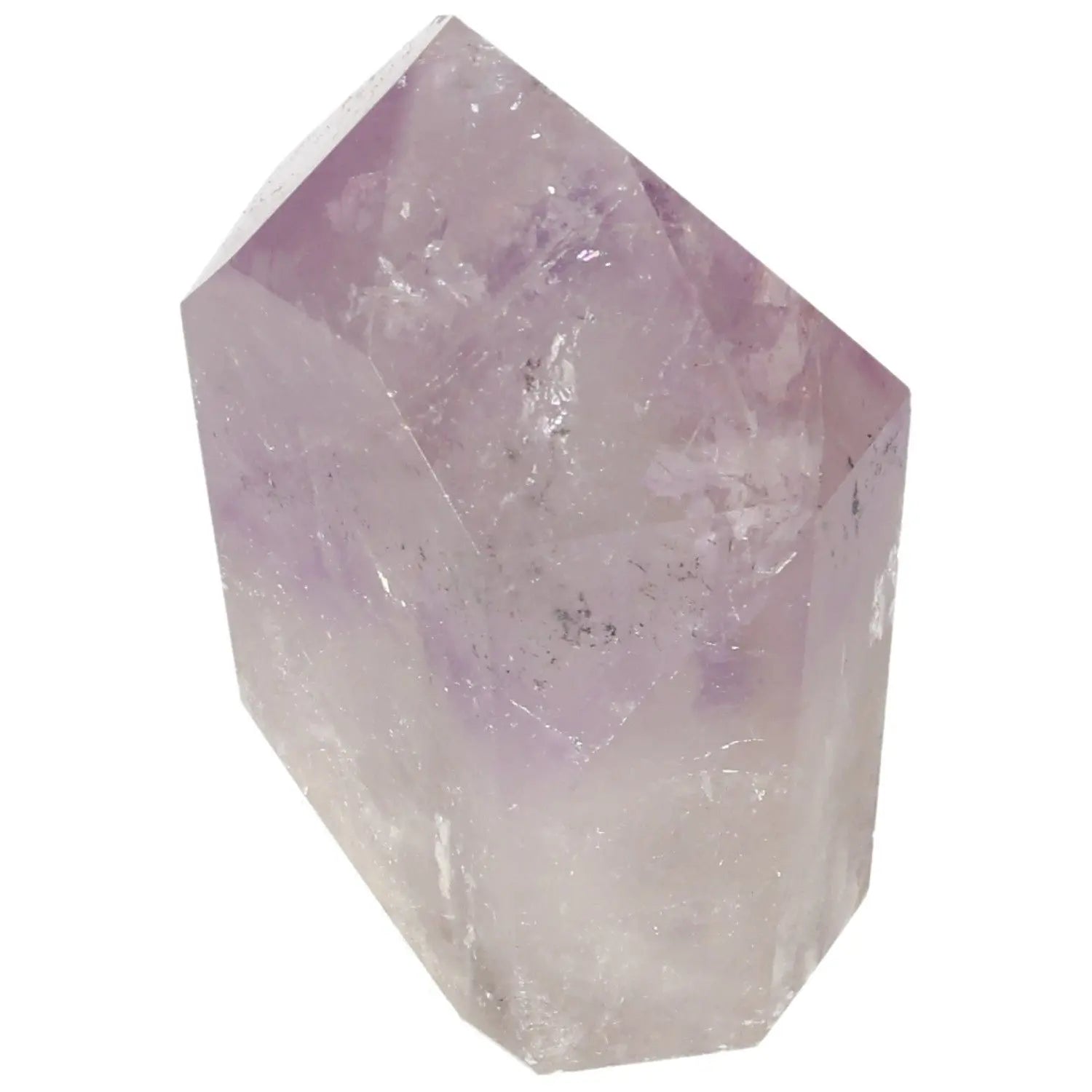Polished Amethyst Obelisk by Sylvia Crystals, premium gemstone for stress relief and luxury home decor.
