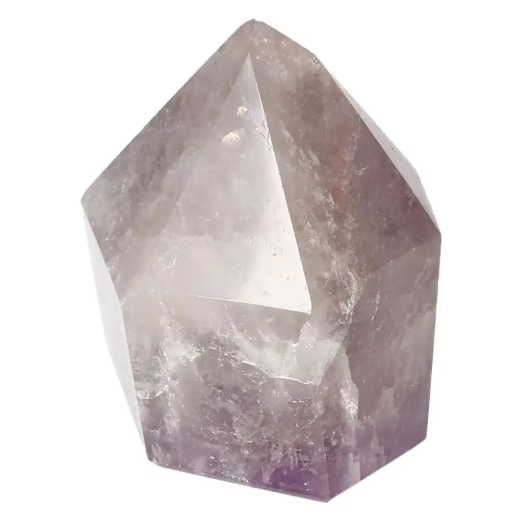 Polished Amethyst Obelisk by Sylvia Crystals, known for reducing stress and enhancing concentration.