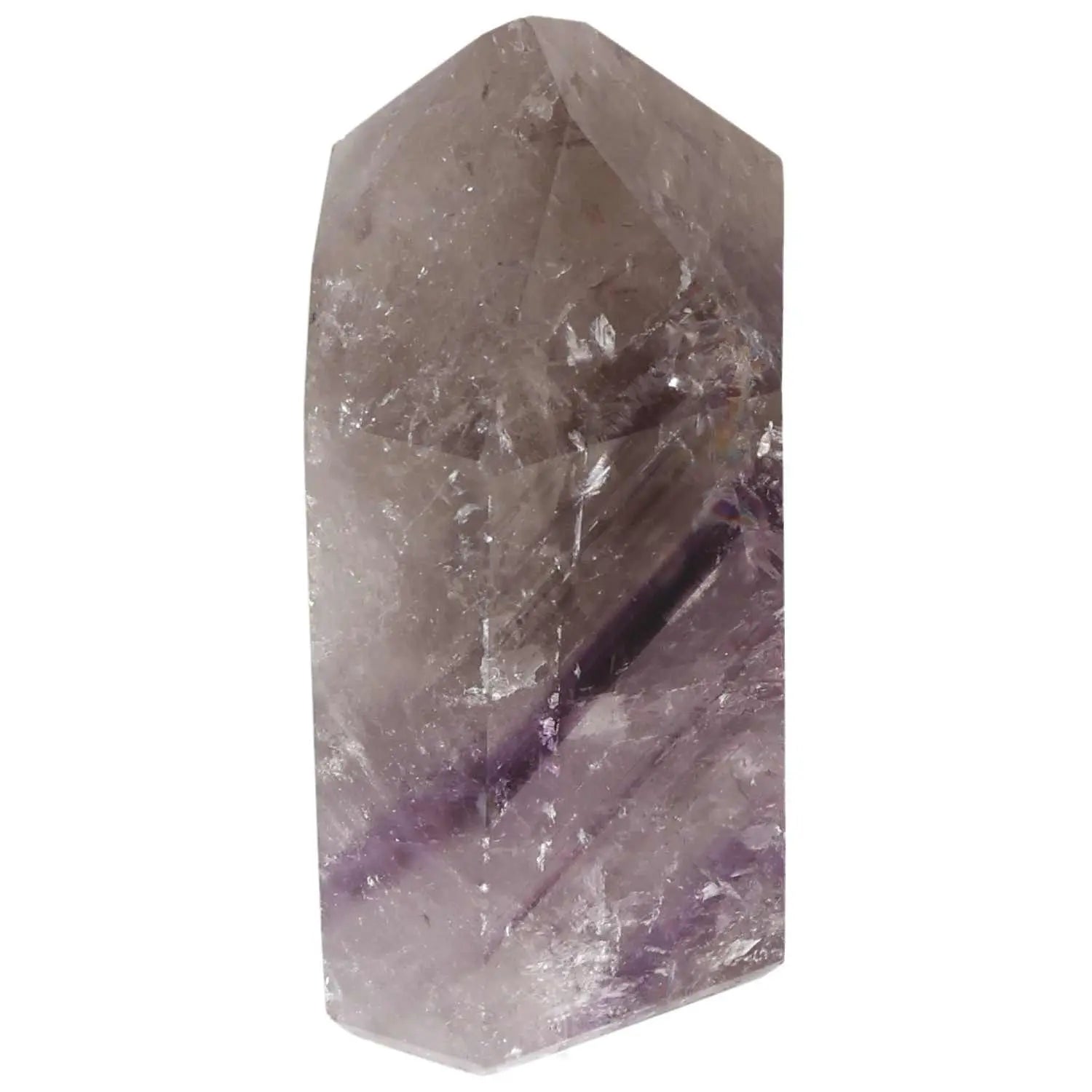 Polished Amethyst Obelisk by Sylvia Crystals, enhancing energy and emotional stability. A luxury touch to conscious living.