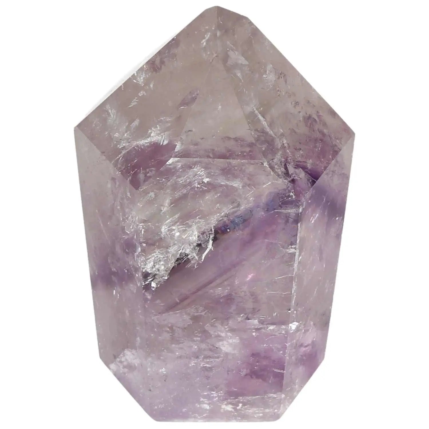 Polished Amethyst Obelisk by Sylvia Crystals, enhancing energy and emotional stability