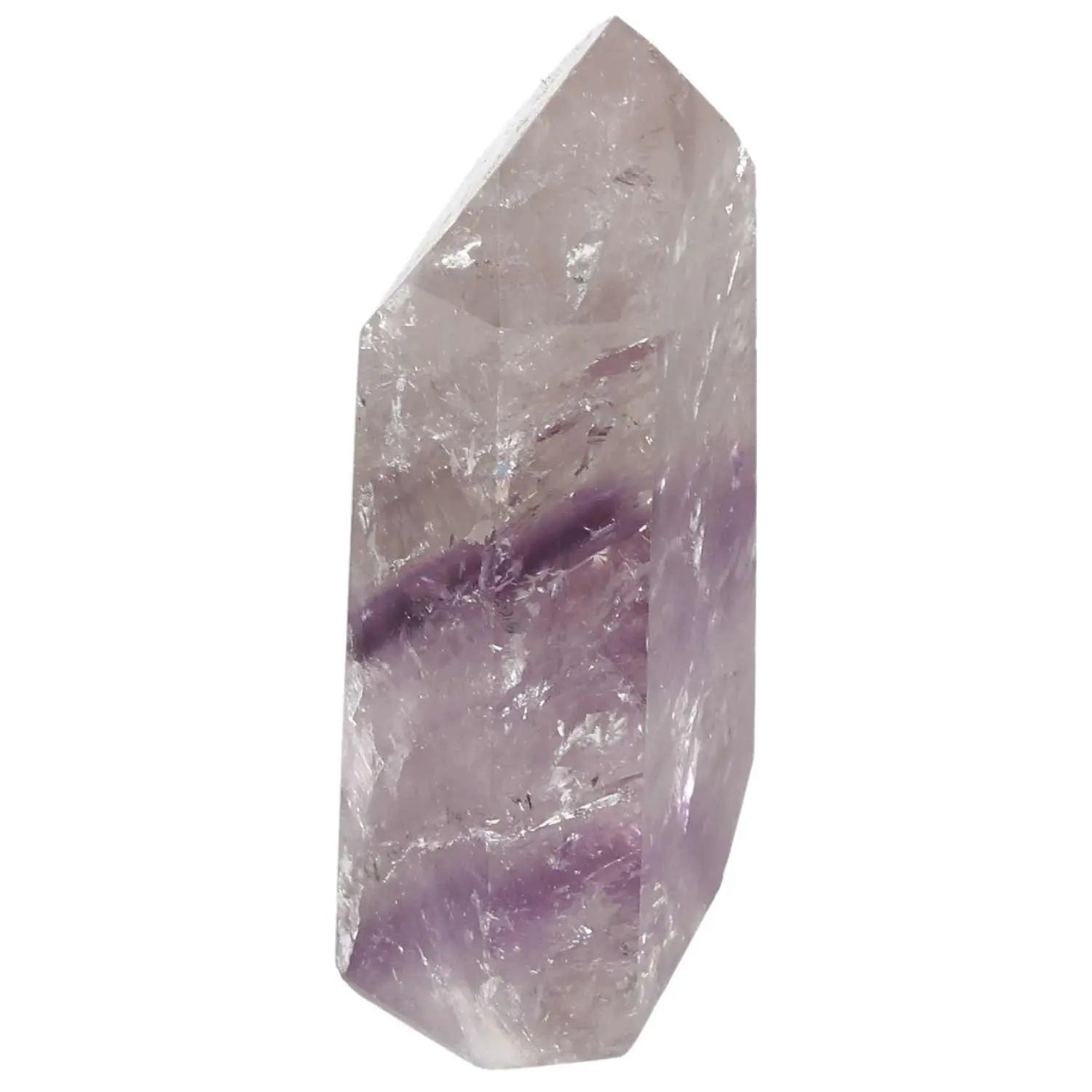 Polished Amethyst Obelisk from Sylvia Crystals showcasing elegant, stress-reducing energy properties.