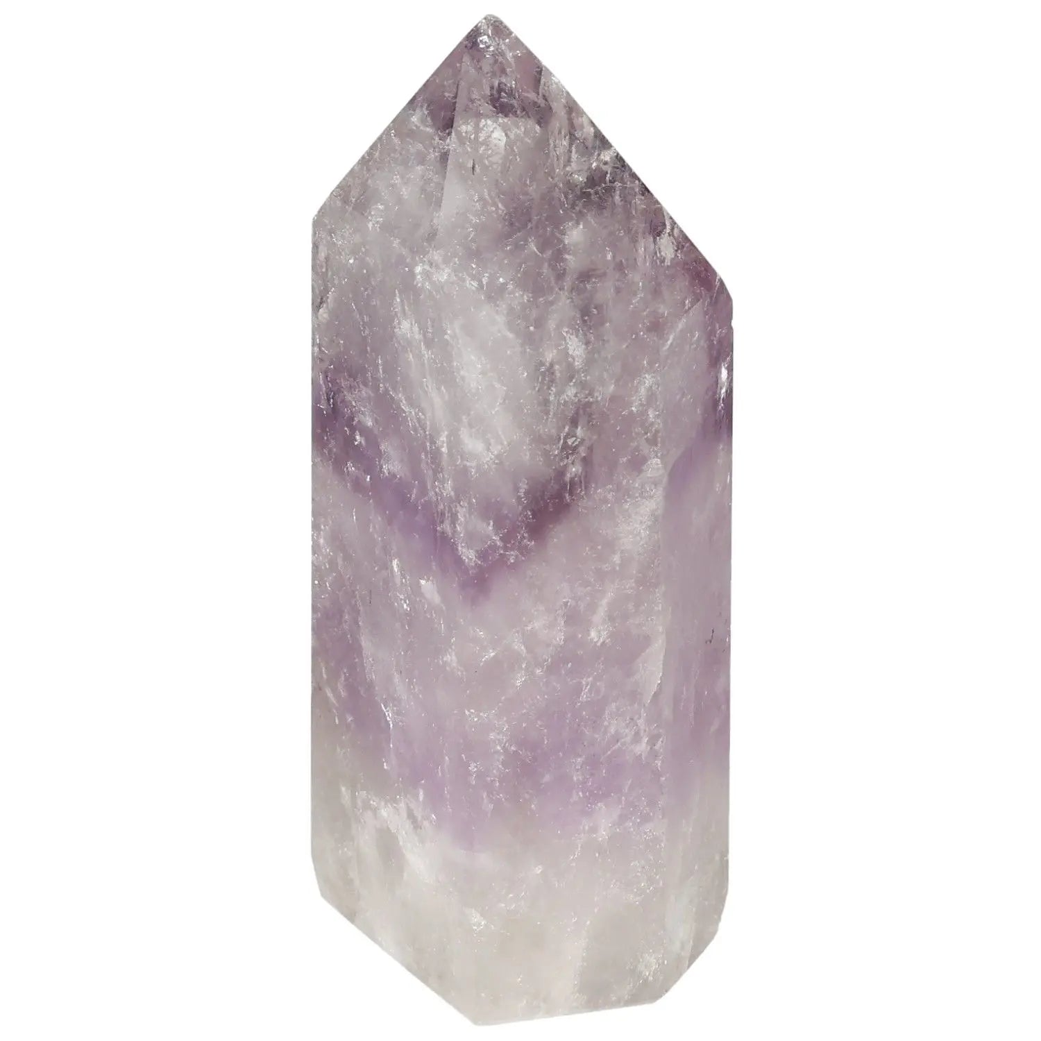 Polished Amethyst Obelisk from Sylvia Crystals, known for its calming energy, stress reduction, and enhanced concentration benefits.