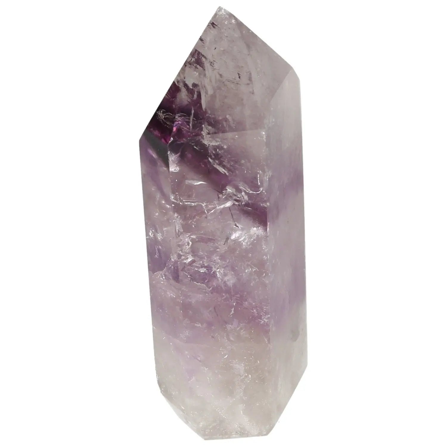 Polished Amethyst Obelisk - calming energy and stress reduction crystal by Sylvia Crystals, premium handpicked design with spiritual benefits.