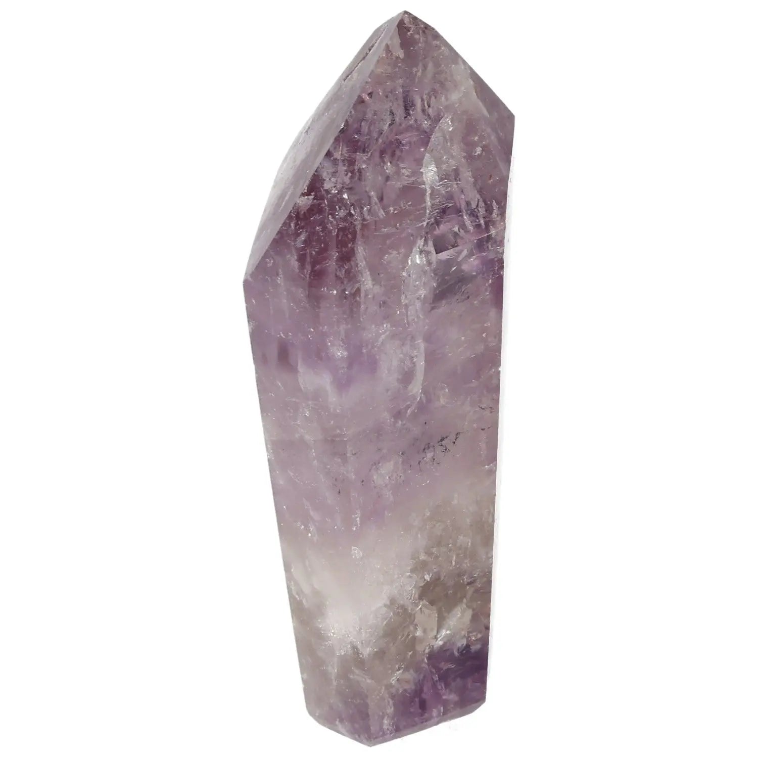 Polished Amethyst Obelisk, a Sylvia Crystals masterpiece for stress reduction and emotional stability, handpicked for spiritual elevation.