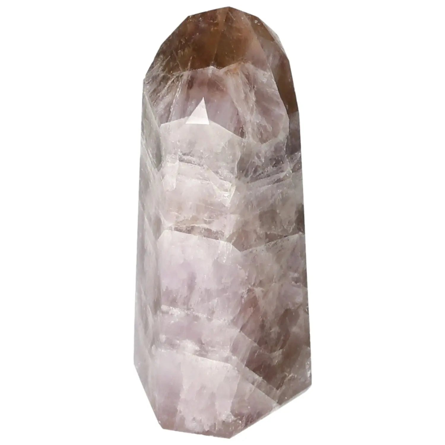 Polished Amethyst Super Seven Point crystal from Sylvia Crystals, ideal for stress relief and spiritual enhancement.