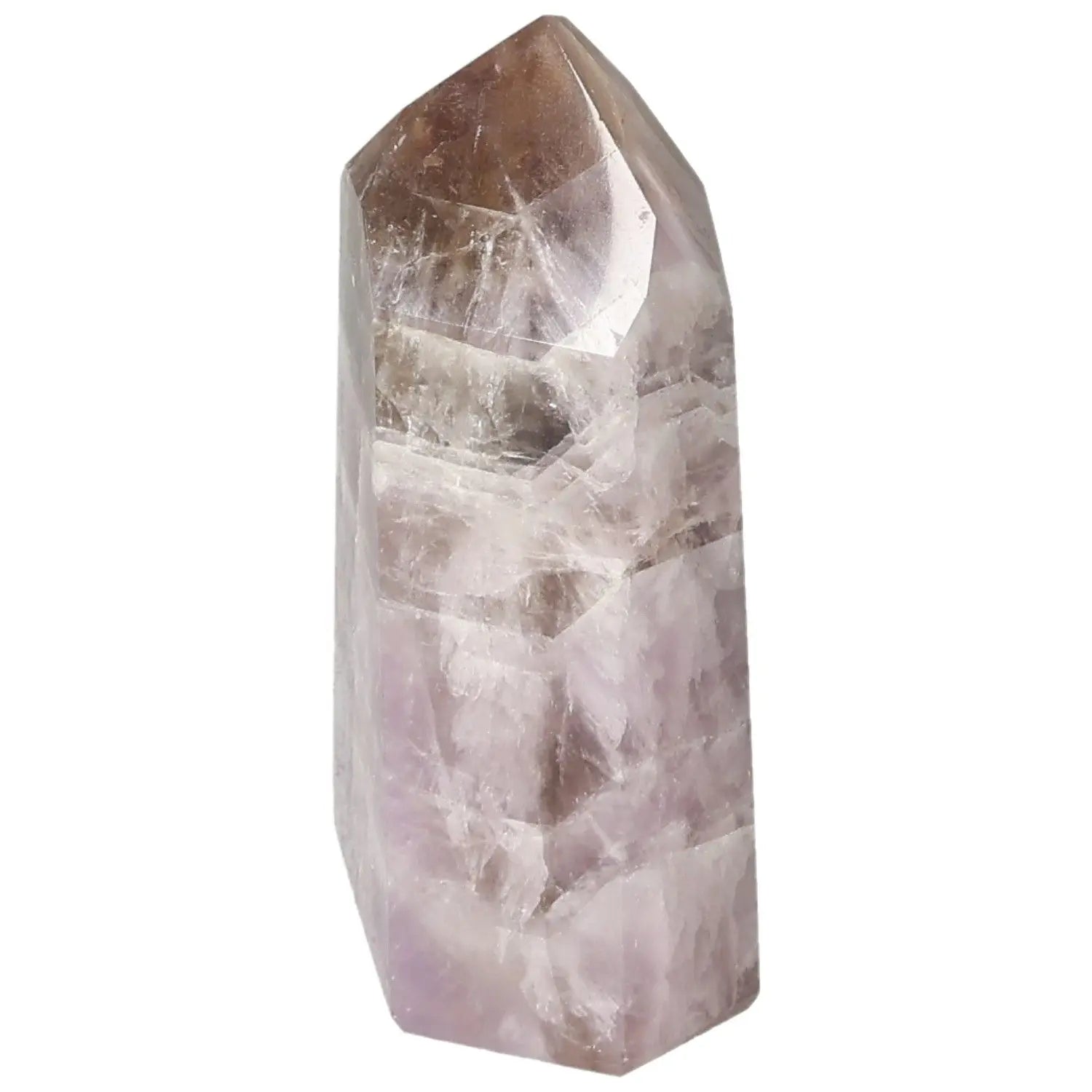 Polished Amethyst Super Seven Point crystal for stress relief and focus by Sylvia Crystals, showcasing nature's spiritual elegance.