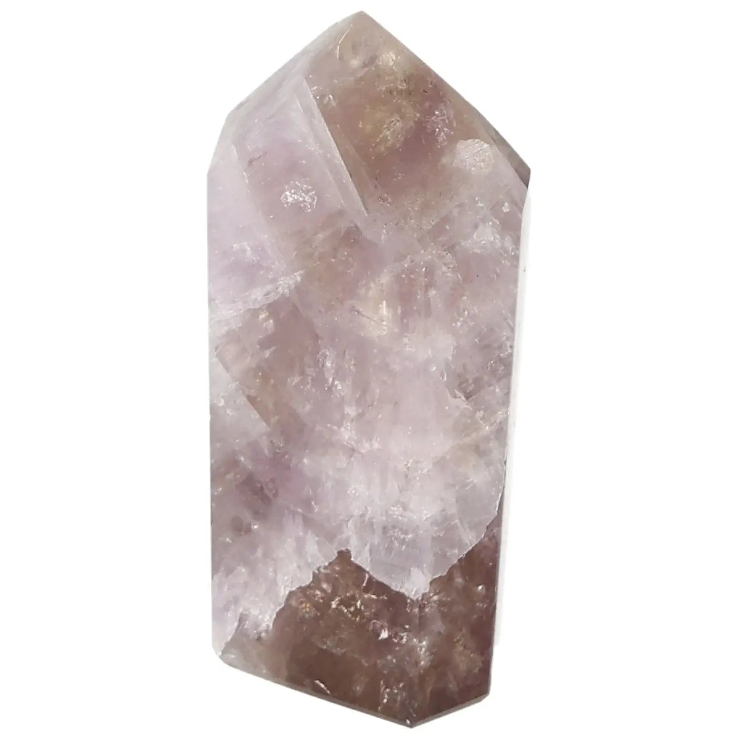 Polished Amethyst Super Seven Point crystal from Sylvia Crystals, known for reducing stress and enhancing concentration.